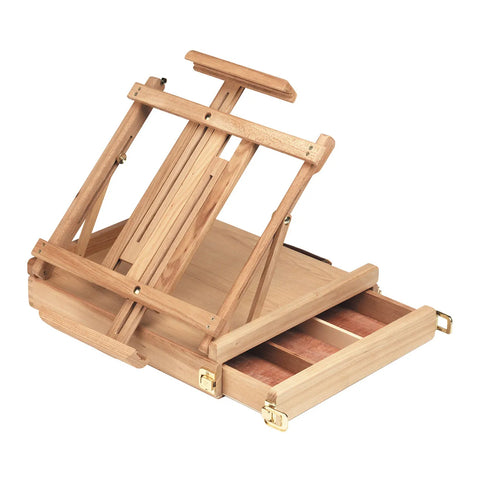 Jasart Portable Beech Tabletop Compact Wooden Box Easel Holder with Carry Handle