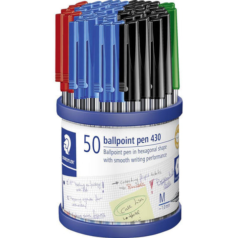 Staedtler 430 Stick Ballpen Medium (Assorted) [Cup 50]