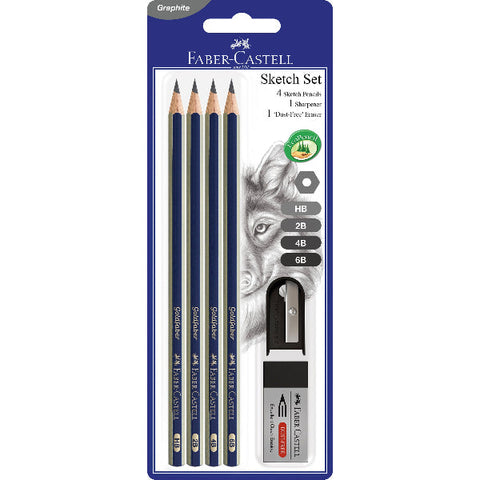 Faber-Castell Goldfaber Graphite Pencil Sketch Set, 6Pcs