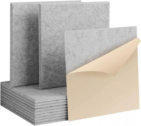 iDEER LIFE Acoustic Foam Panels Square (12) Light Grey