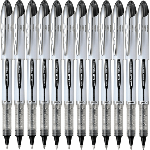 Uni-Ball UB-200 Vision Elite Rollerball Pen Fine 0.8mm (Black) [Box 12 Bulk]