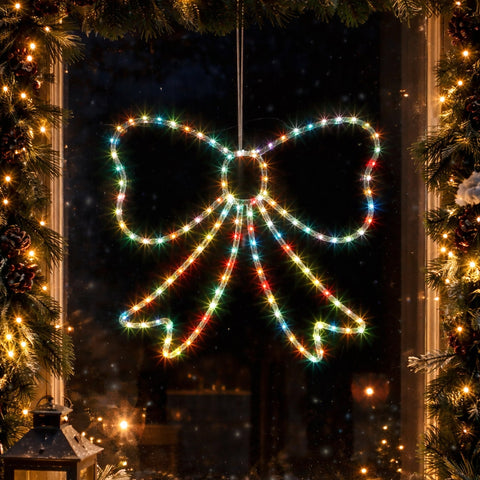 Lexi Lighting 55x50cm Lit Bow - RGB LEDs on Clear Frame
