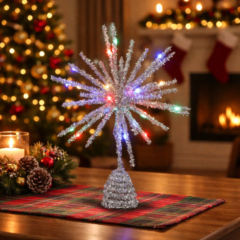 Lexi Lighting 32cm Christmas Tree Top - Silver