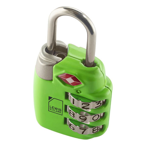 Lewis N. Clark TSA Combination Secure Padlock for Suitcase & Luggage Green