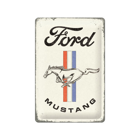 Nostalgic-Art 20x30cm Medium Sign Plaque Ford Mustang Horse & Stripes