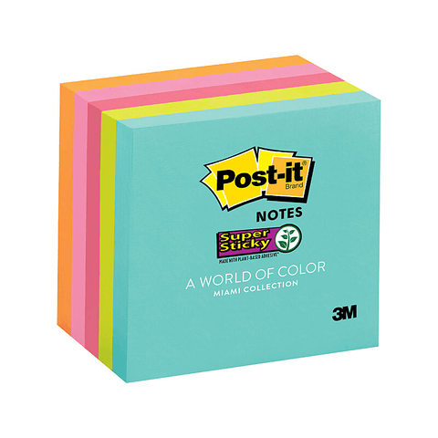 Post-It Super Sticky Notes 76x76mm - Miami (5 Pads)