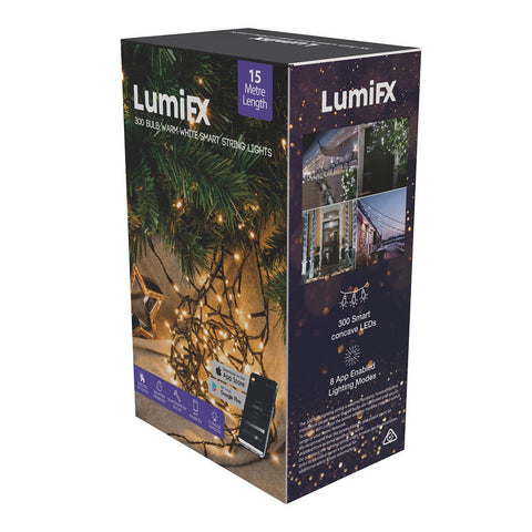LumiFX 300 Bulb LED Wifi Smart String Lights 15m Warm White