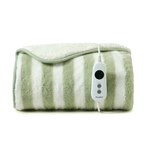 Dreamaker Linea Faux Fur Heated Throw [130x160cm] (Olive)