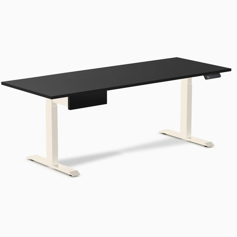 Desky Single Standing Desk With Drawer - Black / 2000x750mm / Wheat