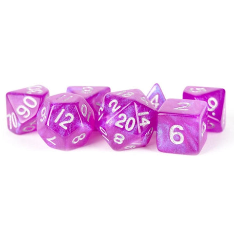Fanroll By Metallic Dice Games MDG Acrylic 16mm Polyhedral Dice Set (Stardust Purple)