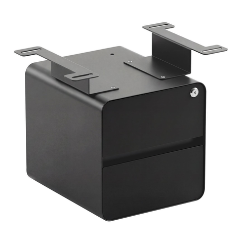 Desky Minimal Under Desk Cabinet - Black Melamine / Space Grey