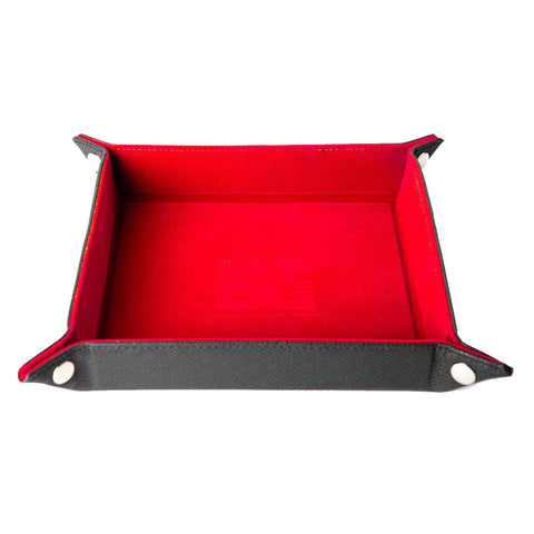 Metallic Dice Games MDG Velvet Folding Dice Tray - Red (10"x10")