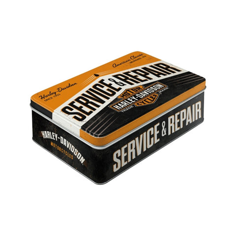 Nostalgic-Art Flat Storage Tin Harley Service and Repair Design 23x16x7cm
