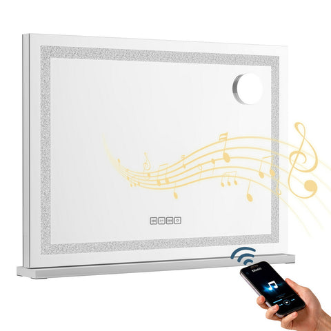 Embellir Bluetooth Makeup Mirror 58x46cm Hollywood Vanity with LED Light Crystal