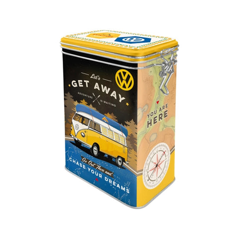 Nostalgic-Art Storage Clip Top Tin 1.3L 17.5cm Lets Get Away