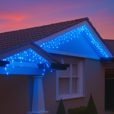 Lexi Lighting 500 LED Connectable Icicle Christmas Lights Blue