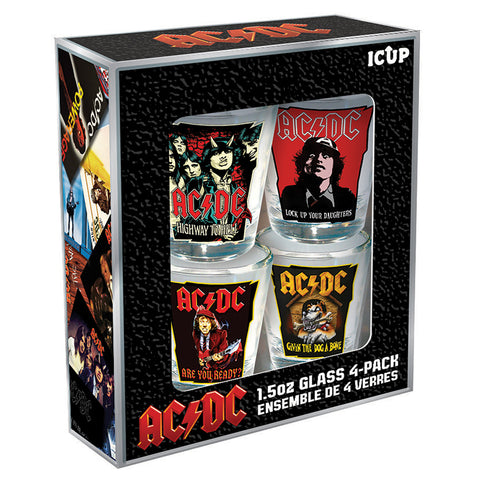 Aquarius AC/DC Shot Glass Set 4 Pack 44ml