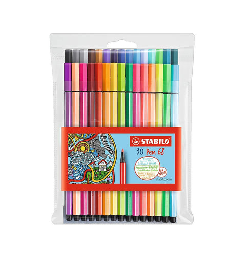 Stabilo 68 Fibre Tip Pen Wallet (Assorted) [30 Set]