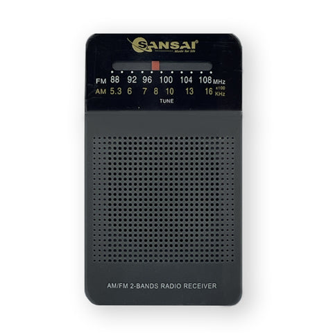 Sansai AM/FM 2-Band Portable Speaker with Mega Bass (Dark Grey)