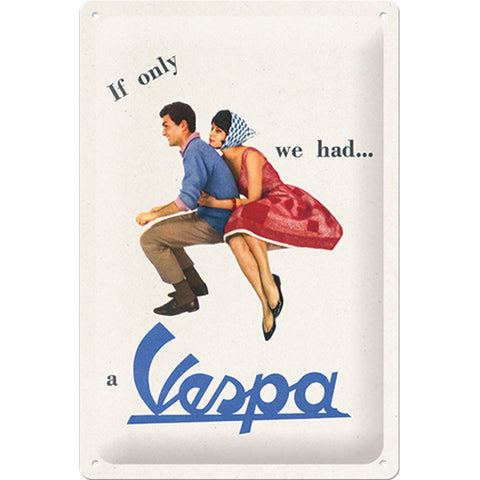 Nostalgic-Art Medium Metal Vespa Sign Embossed 3D Finish 20x30cm