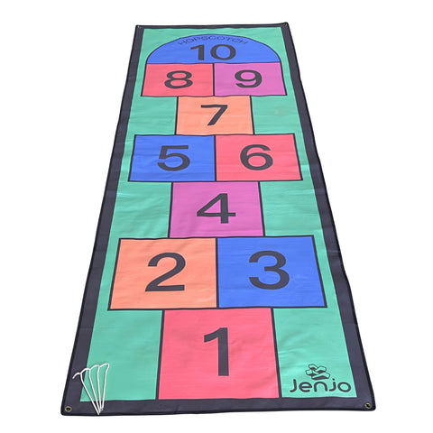 Jenjo Games Colourful 3m Length Hopscotch Mat with Pegs