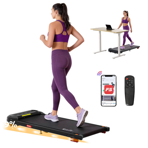 Everfit Treadmill Electric Walking Pad with Incline Under Desk Home Gym (Black)