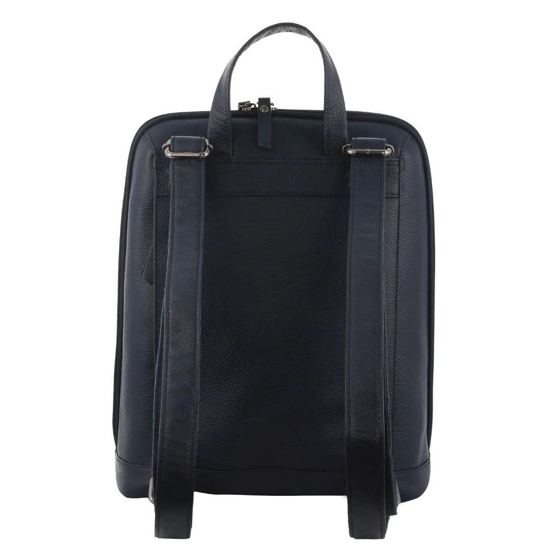 Milleni Ladies Nappa Leather Backpack (Navy)