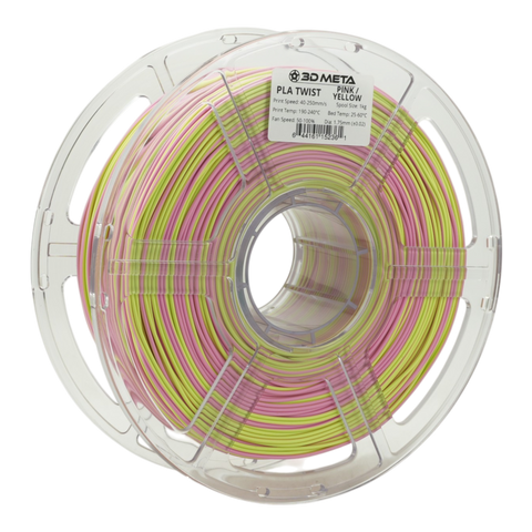 3D META Twist PLA 3D Printing Filament - Pink / Yellow