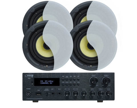 Weconic Bluetooth Amplifier + 4x8" Ceiling Speakers Package