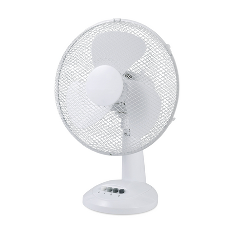 Sheffield 40cm Desk/Table Fan with 3 Speed Settings and Carry Handle in White (PL706)