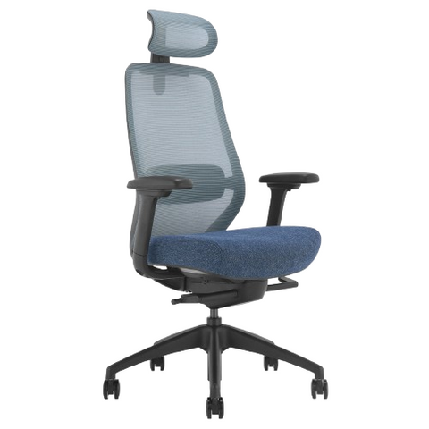 Desky CoilFlex Ergonomic Office Chair - Blue / Headrest