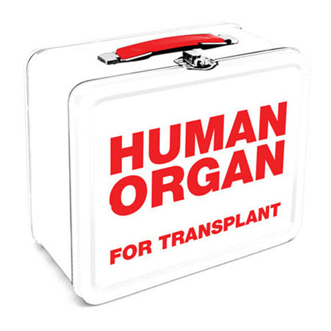 Aquarius Human Organ Transplant Tin Carry All Fun Box Storage with Handle White
