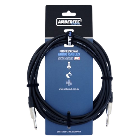 Ambertec Cables Guitar cable REAN connectors straight 6m (Black)