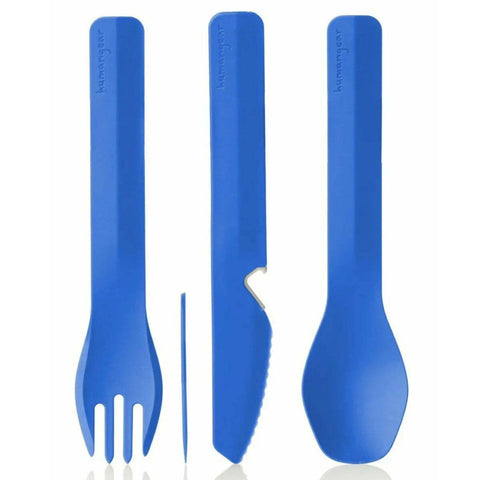 Humangear GoBites Trio Travel Cutlery Set with Toothpick and Bottle Opener Dark Blue