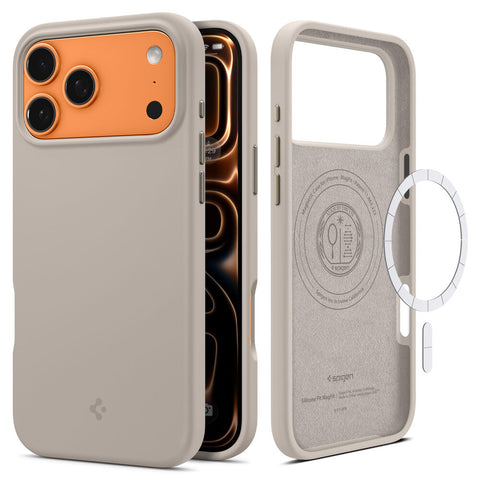 Spigen Apple iPhone 17 Pro Silicone Fit (MagFit) Case (Stone)
