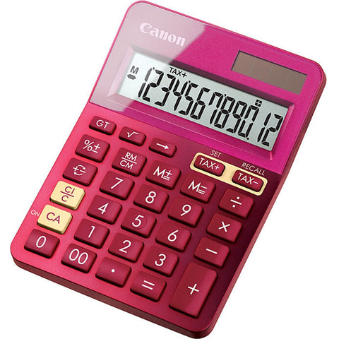 Canon LS-123M Calculator 12 Digit Dual Power Solar (Metallic Pink)