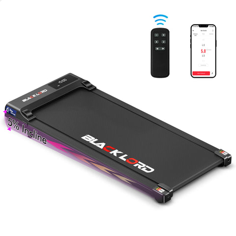 BLACK LORD Treadmill Electric Walking Pad Under Desk Home Gym Incline (Black)