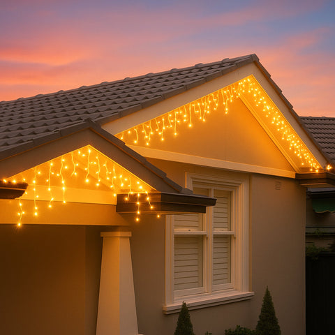 Lexi Lighting 500 LED Connectable Icicle Christmas Lights Warm White