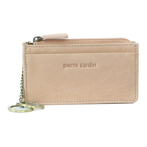 Pierre Cardin Women's Leather Coin Purse with Keyring Wallet 12.5cm Pink