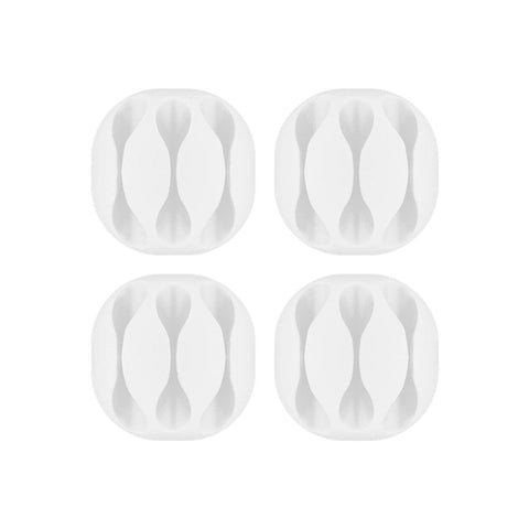 Goobay 4 Pieces 3-Slot Adhesive Cable Organizer 3.43cm (White)