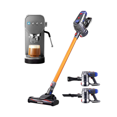 Devanti K7 Cordless Stick Vacuum Cleaner plus Coffee Maker Machine Espresso