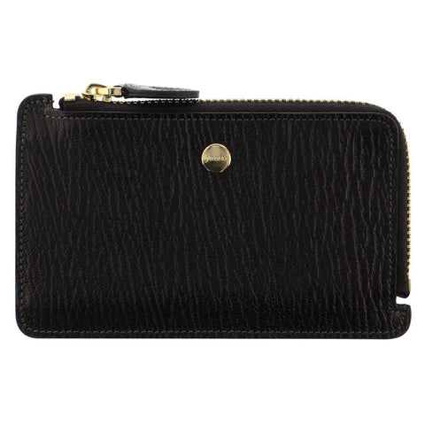 Filofax Chester Leather Zip Pocket Wallet Women's Credit Card Slot Holder Black