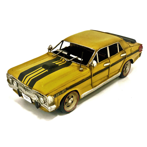 Boyle Metal Ornament Home Decor Collectible Ford XY GT Car 31x14x10cm (Yellow)