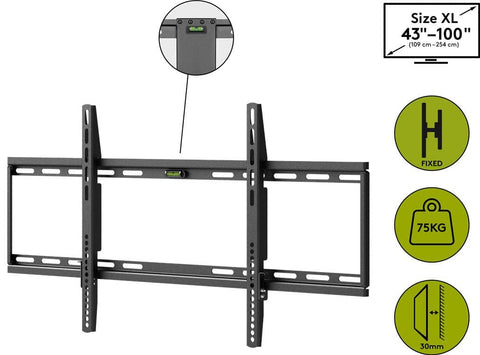 Goobay Fixed TV Mount Wall 43"-100" (Black)