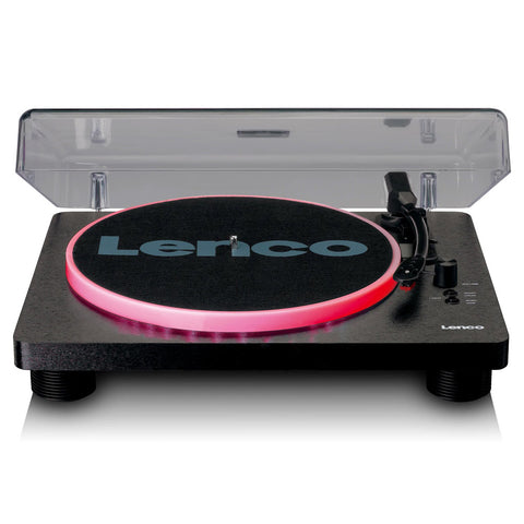 Lenco LS-50LED Turntable with LED Lights & Built-In Speakers (Black)