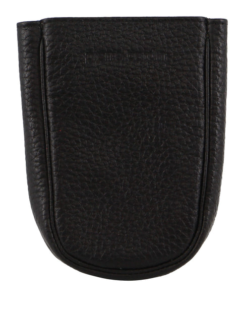 Pierre Cardin Italian Full Grain Leather Keyring Pouch 9x11.5cm Black
