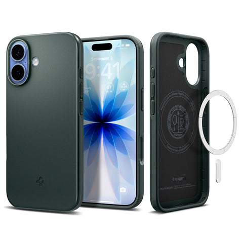 Spigen Apple iPhone 17 Thin Fit (MagFit) Case (Abyss Green)