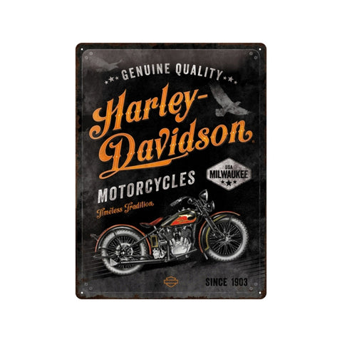 Nostalgic-Art Harley Timeless Tradition 30x40cm Large Metal Tin Sign Plaque