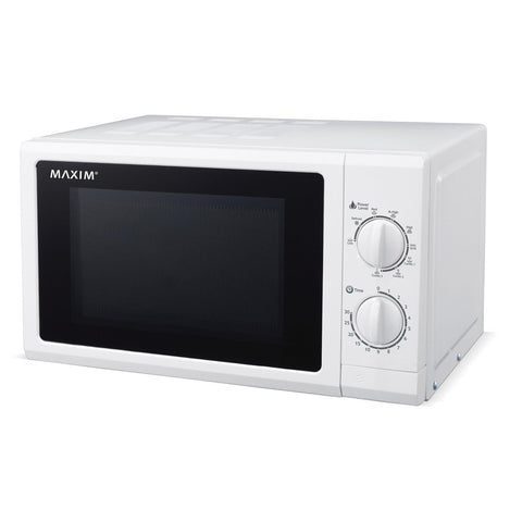 Maxim Microwave Oven 20L 700W Manual Countertop 6 Levels 30-Min Timer White