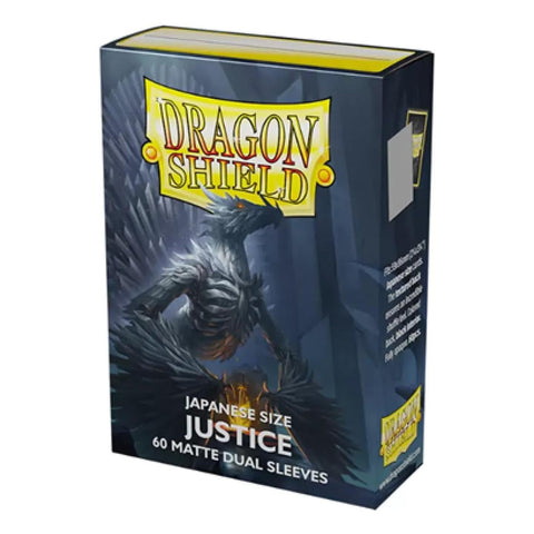 Arcane Tinmen Dragon Shield Japanese 60ct Dual Matte Justice Silver Sleeves 59x86mm